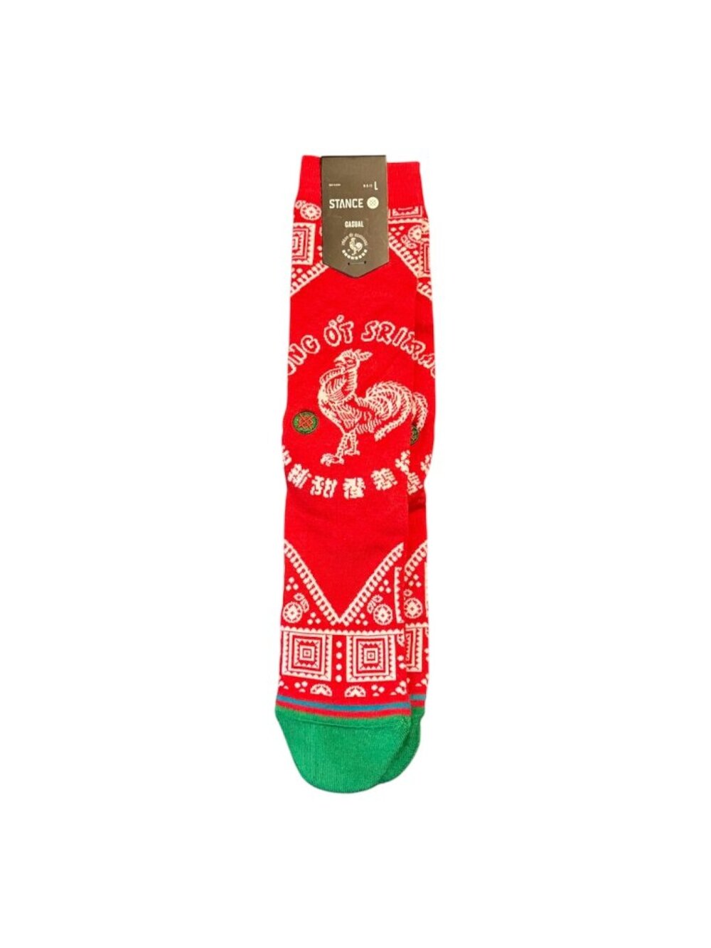 Stance Socks Men's Women's Sriracha Socks Sz: L 9-13 Casual Red Green Check Desc